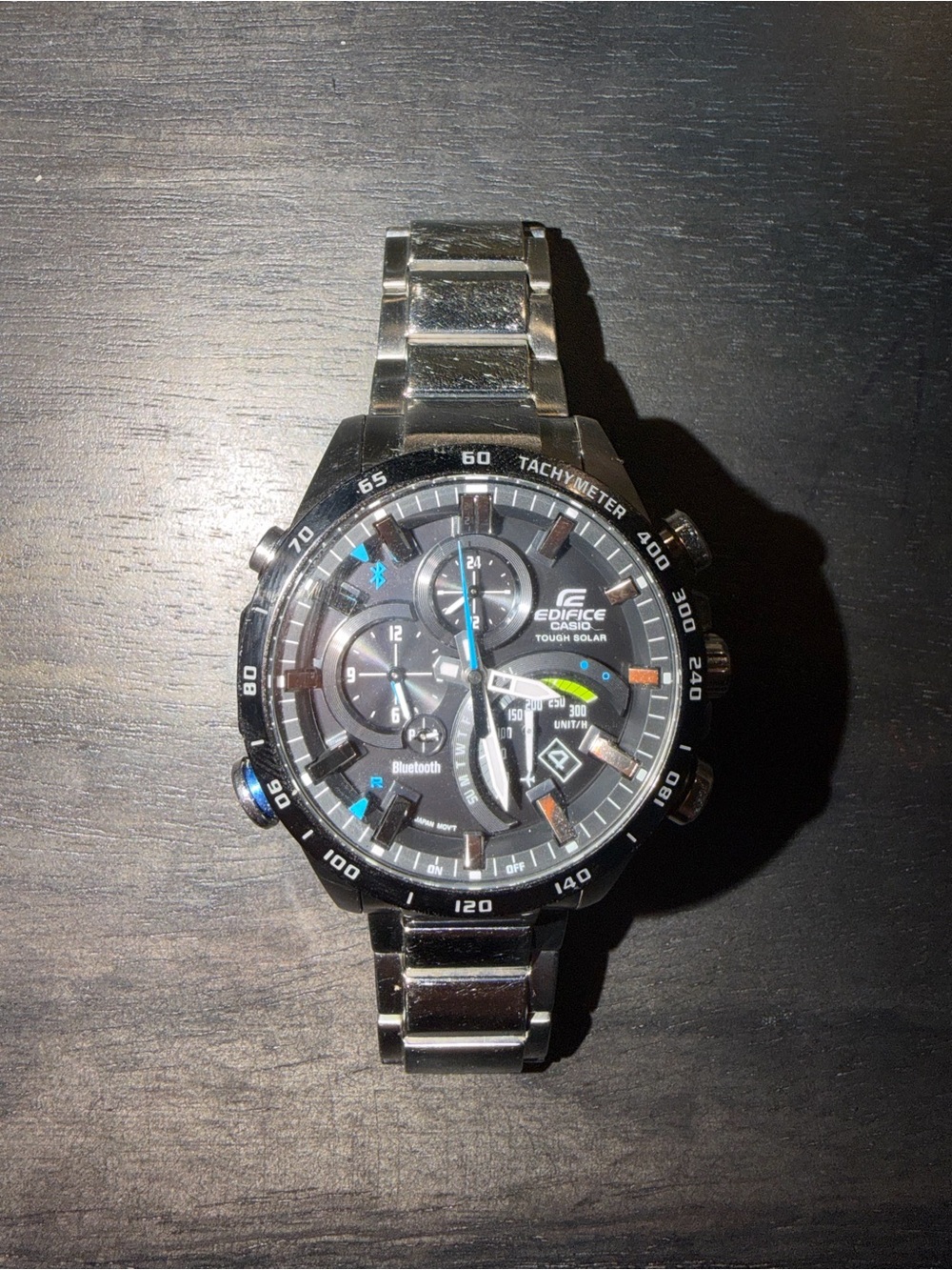Casio Edifice Stainless Steel Black Dial Solar Bluetooth Watch